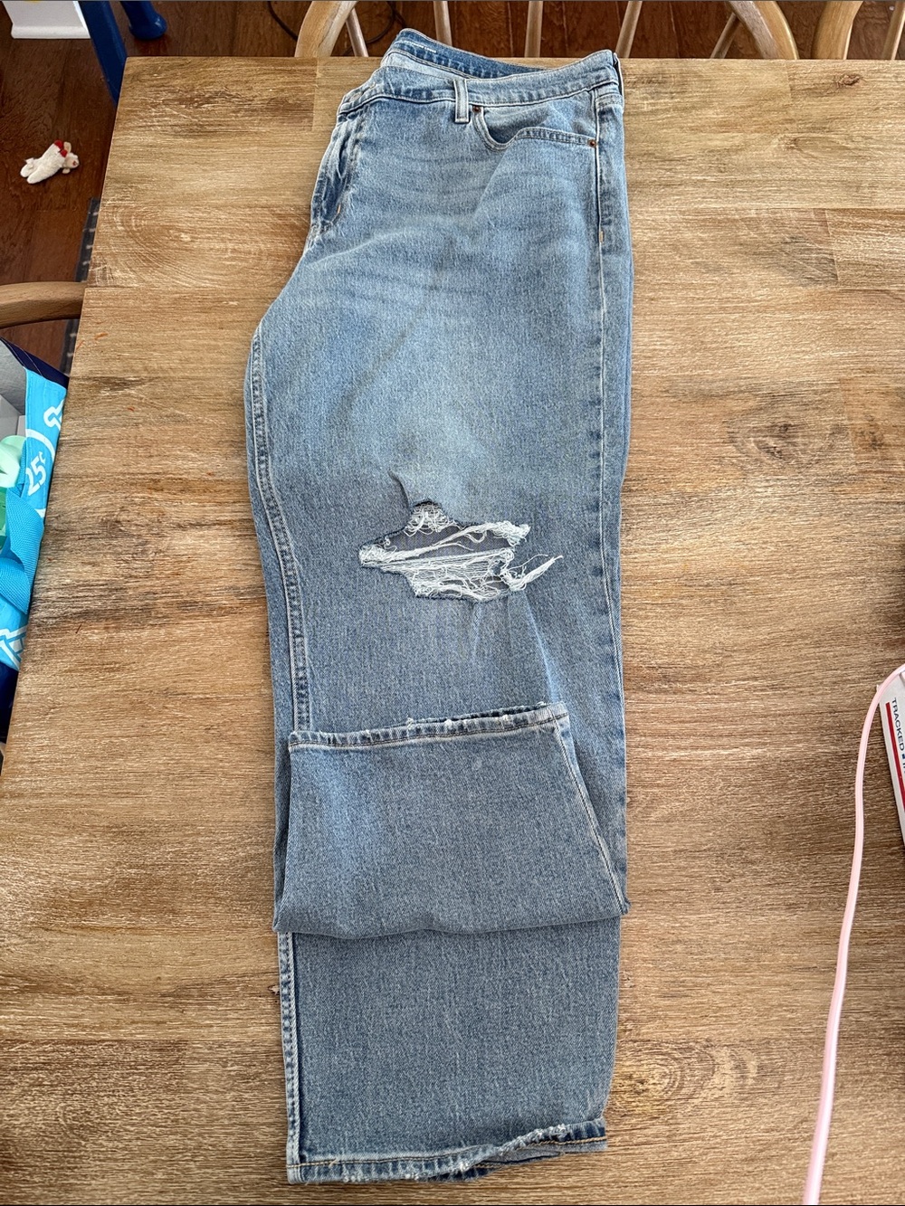 Old Navy Light Blue Distressed Boyfriend Jeans
